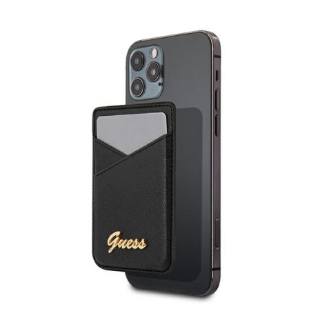 Guess Wallet Card Slot MagSafe Saffiano - Portfel magnetyczny (czarny) Guess Wallet Card Slot MagSafe Saffiano - Portfel magnetyczny (czarny)