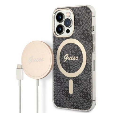 Guess Bundle Pack MagSafe 4G - Zestaw etui + ładowarka MagSafe iPhone 13 Pro (czarny/złoty) Guess Bundle Pack MagSafe 4G - Zestaw etui + ładowarka MagSafe iPhone 13 Pro (czarny/złoty)