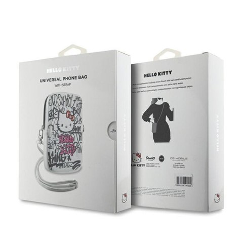 Hello Kitty Graffiti Kitty Head - Torebka crossbody na telefon (biały) Hello Kitty Graffiti Kitty Head - Torebka crossbody na telefon (biały)