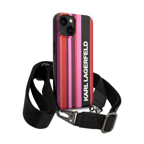 Karl Lagerfeld Color Stripes Strap - Etui iPhone 14 (różowy) Karl Lagerfeld Color Stripes Strap - Etui iPhone 14 (różowy)