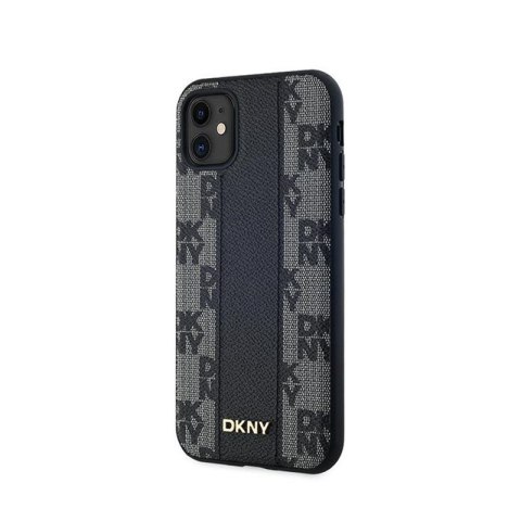 DKNY Leather Checkered Mono Pattern MagSafe - Etui iPhone 11 (czarny) DKNY Leather Checkered Mono Pattern MagSafe - Etui iPhone 11 (czarny)