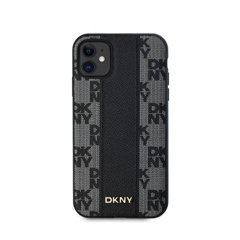 DKNY Leather Checkered Mono Pattern MagSafe - Etui iPhone 11 (czarny) DKNY Leather Checkered Mono Pattern MagSafe - Etui iPhone 11 (czarny)