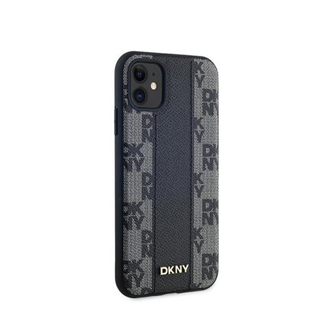 DKNY Leather Checkered Mono Pattern MagSafe - Etui iPhone 11 (czarny) DKNY Leather Checkered Mono Pattern MagSafe - Etui iPhone 11 (czarny)