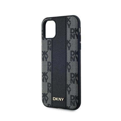 DKNY Leather Checkered Mono Pattern MagSafe - Etui iPhone 11 (czarny) DKNY Leather Checkered Mono Pattern MagSafe - Etui iPhone 11 (czarny)