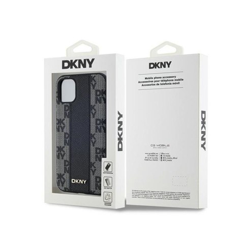 DKNY Leather Checkered Mono Pattern MagSafe - Etui iPhone 11 (czarny) DKNY Leather Checkered Mono Pattern MagSafe - Etui iPhone 11 (czarny)