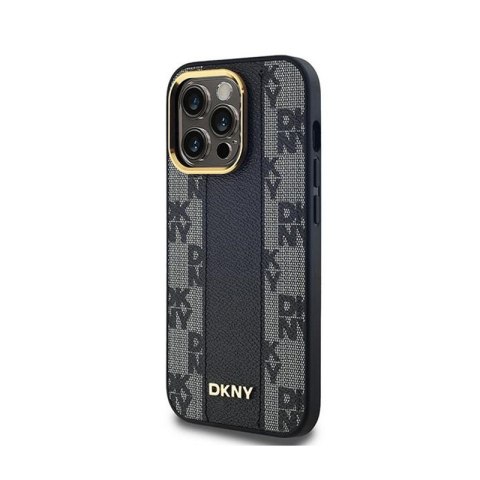 DKNY Leather Checkered Mono Pattern MagSafe - Etui iPhone 14 Pro (czarny) DKNY Leather Checkered Mono Pattern MagSafe - Etui iPhone 14 Pro (czarny)