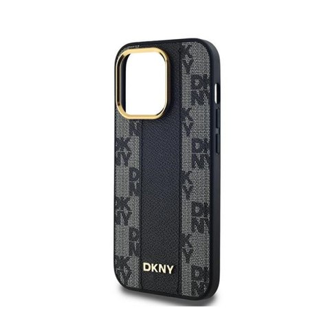 DKNY Leather Checkered Mono Pattern MagSafe - Etui iPhone 14 Pro (czarny) DKNY Leather Checkered Mono Pattern MagSafe - Etui iPhone 14 Pro (czarny)