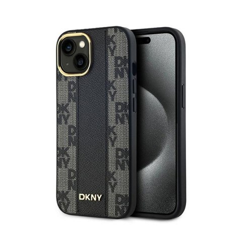 DKNY Leather Checkered Mono Pattern MagSafe - Etui iPhone 15 / 14 / 13 (czarny) DKNY Leather Checkered Mono Pattern MagSafe - Etui iPhone 15 / 14 / 13 (czarny)