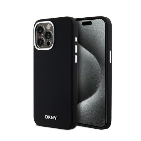 DKNY Liquid Silicone Small Metal Logo MagSafe - Etui iPhone 15 Pro Max (czarny) DKNY Liquid Silicone Small Metal Logo MagSafe - Etui iPhone 15 Pro Max (czarny)