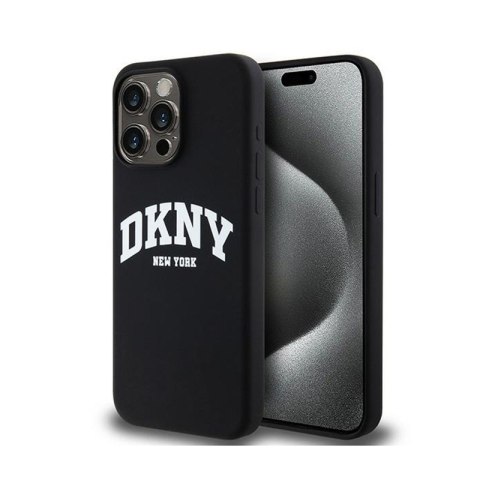 DKNY Liquid Silicone White Printed Logo MagSafe - Etui iPhone 15 Pro Max (czarny) DKNY Liquid Silicone White Printed Logo MagSafe - Etui iPhone 15 Pro Max (czarny)