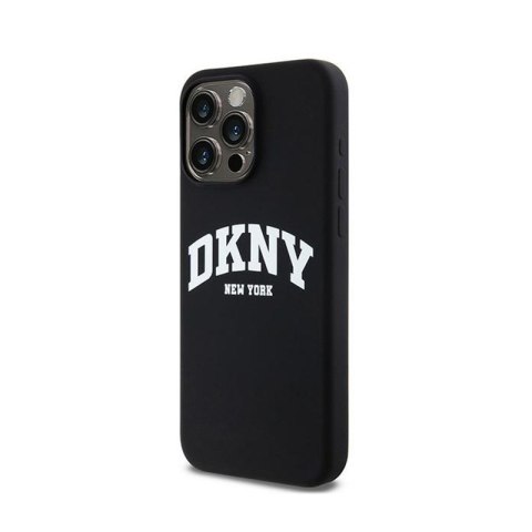 DKNY Liquid Silicone White Printed Logo MagSafe - Etui iPhone 15 Pro Max (czarny) DKNY Liquid Silicone White Printed Logo MagSafe - Etui iPhone 15 Pro Max (czarny)