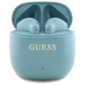 Guess Printed Classic Logo - Słuchawki Bluetooth TWS + etui ładujące (turkusowy)
