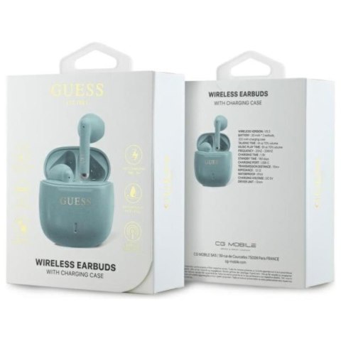 Guess Printed Classic Logo - Słuchawki Bluetooth TWS + etui ładujące (turkusowy) Guess Printed Classic Logo - Słuchawki Bluetooth TWS + etui ładujące (turkusowy)