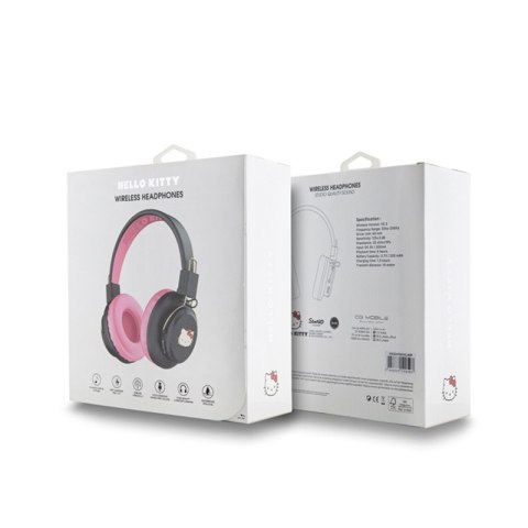 Hello Kitty Metal Logo Round Shape - Bezprzewodowe słuchawki nauszne Bluetooth V5.3 (różowy) Hello Kitty Metal Logo Round Shape - Bezprzewodowe słuchawki nauszne Bluetooth V5.3 (różowy)