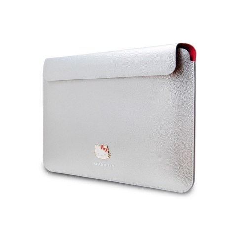 Hello Kitty PU Metal Logo Sleeve - Etui na notebooka 13" / 14" (srebrny) Hello Kitty PU Metal Logo Sleeve - Etui na notebooka 13" / 14" (srebrny)