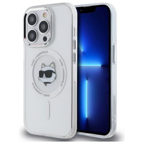 Karl Lagerfeld IML Metal Choupette Head MagSafe - Etui iPhone 14 Pro (biały) Karl Lagerfeld IML Metal Choupette Head MagSafe - Etui iPhone 14 Pro (biały)