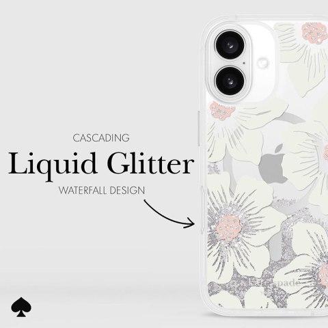 Kate Spade New York Liquid Glitter MagSafe - Etui iPhone 16 (Hollyhock Floral) Kate Spade New York Liquid Glitter MagSafe - Etui iPhone 16 (Hollyhock Floral)