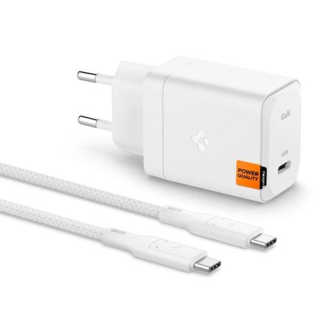 Spigen ArcStation Pro GaN-651 - Ładowarka sieciowa USB-C PD 3.0 PPS 65W + kabel USB-C (Biały) Spigen ArcStation Pro GaN-651 - Ładowarka sieciowa USB-C PD 3.0 PPS 65W + kabel USB-C (Biały)