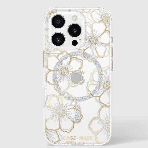Case-Mate Floral Gems MagSafe - Etui iPhone 16 Pro (Gold) Case-Mate Floral Gems MagSafe - Etui iPhone 16 Pro (Gold)