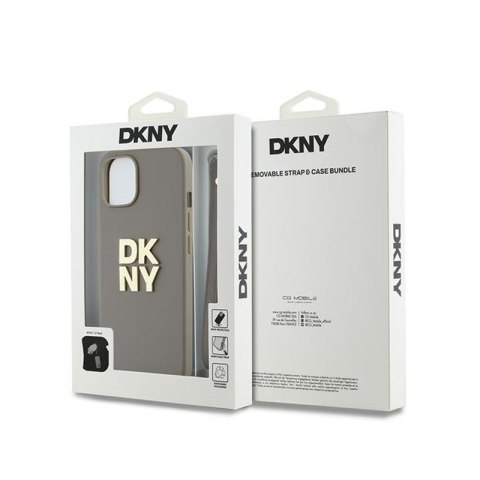 DKNY Wrist Strap Stock Logo - Etui iPhone 15 / 14 / 13 (beżowy) DKNY Wrist Strap Stock Logo - Etui iPhone 15 / 14 / 13 (beżowy)
