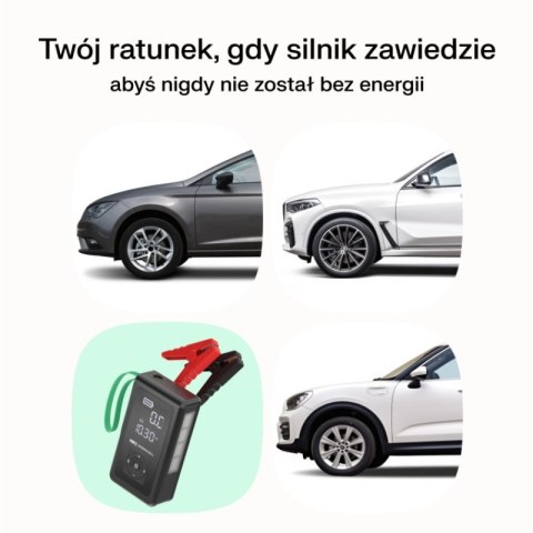 Green Cell - PowerBoost Air Car Jump Starter / Rozrusznik / Latarka / Powerbank do samochodu z kompresorem 8000mAh 1000A Green Cell - PowerBoost Air Car Jump Starter / Rozrusznik / Latarka / Powerbank do samochodu z kompresorem 8000mAh 1000A