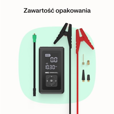 Green Cell - PowerBoost Air Car Jump Starter / Rozrusznik / Latarka / Powerbank do samochodu z kompresorem 8000mAh 1000A Green Cell - PowerBoost Air Car Jump Starter / Rozrusznik / Latarka / Powerbank do samochodu z kompresorem 8000mAh 1000A