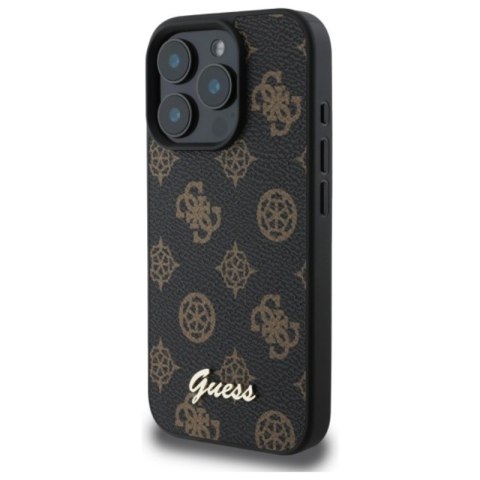 Guess Peony Script MagSafe - Etui iPhone 16 Pro Max (czarny) Guess Peony Script MagSafe - Etui iPhone 16 Pro Max (czarny)