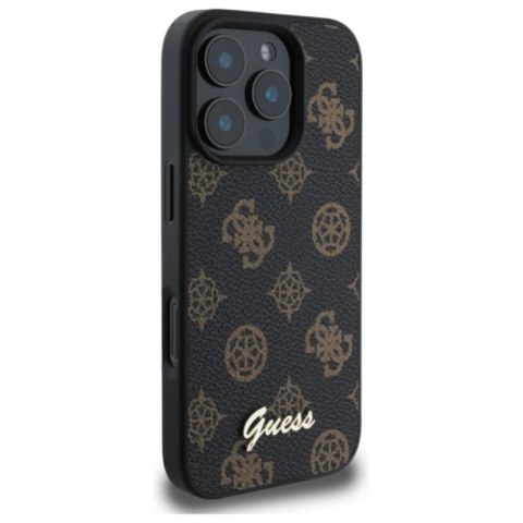 Guess Peony Script MagSafe - Etui iPhone 16 Pro Max (czarny) Guess Peony Script MagSafe - Etui iPhone 16 Pro Max (czarny)