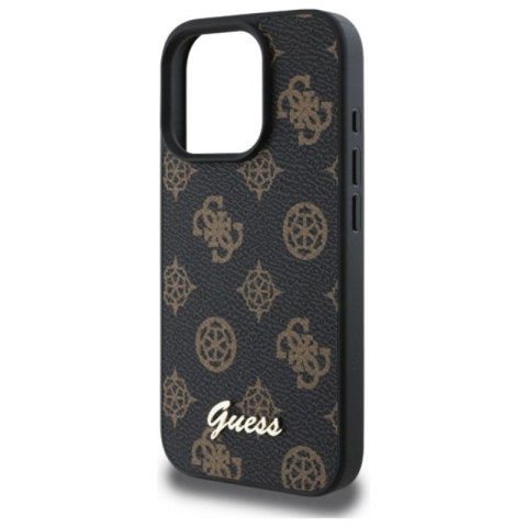 Guess Peony Script MagSafe - Etui iPhone 16 Pro Max (czarny) Guess Peony Script MagSafe - Etui iPhone 16 Pro Max (czarny)