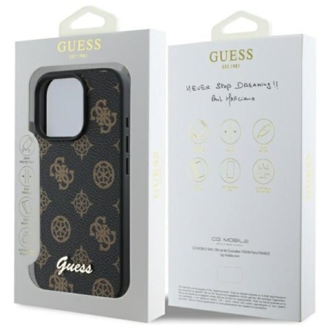 Guess Peony Script MagSafe - Etui iPhone 16 Pro Max (czarny) Guess Peony Script MagSafe - Etui iPhone 16 Pro Max (czarny)