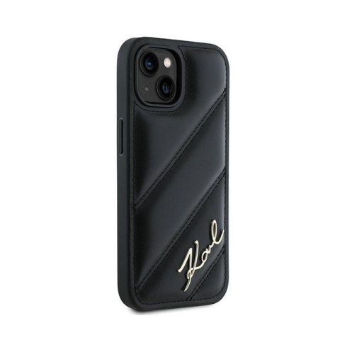 Karl Lagerfeld Diagonal Quilted Script - Etui iPhone 13 (czarny) Karl Lagerfeld Diagonal Quilted Script - Etui iPhone 13 (czarny)