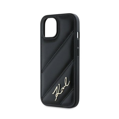 Karl Lagerfeld Diagonal Quilted Script - Etui iPhone 13 (czarny) Karl Lagerfeld Diagonal Quilted Script - Etui iPhone 13 (czarny)