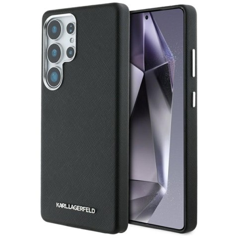 Karl Lagerfeld Saffiano Full Wrapped Elongated Metal Logo MagSafe - Etui do Samsung Galaxy S25 Ultra (czarny) Karl Lagerfeld Saffiano Full Wrapped Elongated Metal Logo MagSafe - Etui do Samsung Galaxy S25 Ultra (czarny)