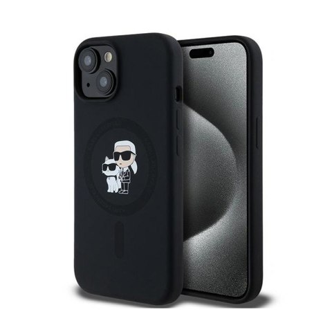 Karl Lagerfeld Silicone Karl & Choupette MagSafe - Etui iPhone 15 / 14 / 13 (czarny) Karl Lagerfeld Silicone Karl & Choupette MagSafe - Etui iPhone 15 / 14 / 13 (czarny)