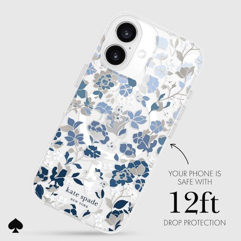 Kate Spade New York Protective Gems MagSafe - Etui iPhone 16 (Flowerbed Blue) Kate Spade New York Protective Gems MagSafe - Etui iPhone 16 (Flowerbed Blue)