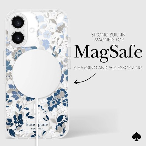 Kate Spade New York Protective Gems MagSafe - Etui iPhone 16 (Flowerbed Blue) Kate Spade New York Protective Gems MagSafe - Etui iPhone 16 (Flowerbed Blue)
