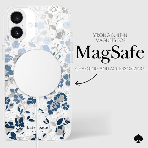 Kate Spade New York Protective Gems MagSafe - Etui iPhone 16 Plus (Flowerbed Blue) Kate Spade New York Protective Gems MagSafe - Etui iPhone 16 Plus (Flowerbed Blue)