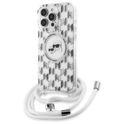 Karl Lagerfeld IML Crossbody Monogram Karl & Choupette Head MagSafe - Etui iPhone 16 Pro Max (przezroczysty) Karl Lagerfeld IML Crossbody Monogram Karl & Choupette Head MagSafe - Etui iPhone 16 Pro Max (przezroczysty)