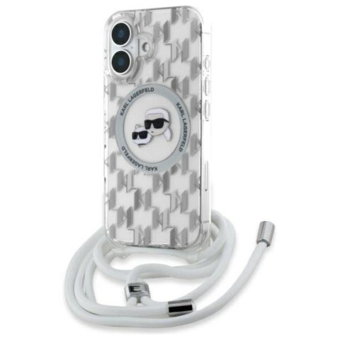 Karl Lagerfeld IML Crossbody Monogram Karl & Choupette Head MagSafe - Etui iPhone 16 (przezroczysty) Karl Lagerfeld IML Crossbody Monogram Karl & Choupette Head MagSafe - Etui iPhone 16 (przezroczysty)