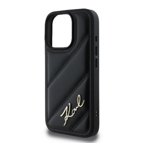 Karl Lagerfeld Quilted Signature - Etui iPhone 16 Pro Max (czarny) Karl Lagerfeld Quilted Signature - Etui iPhone 16 Pro Max (czarny)
