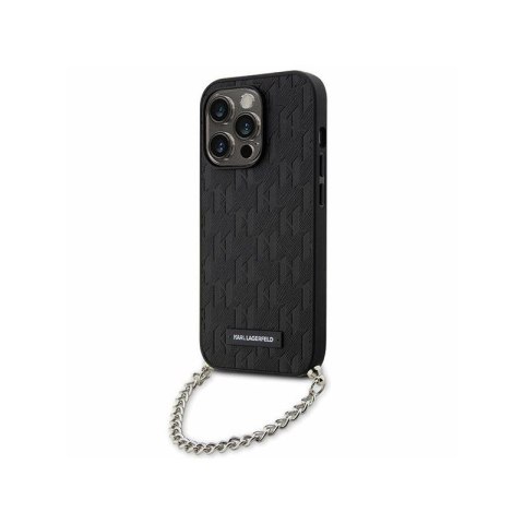 Karl Lagerfeld Saffiano Monogram Chain - Etui iPhone 14 Pro (Czarny) Karl Lagerfeld Saffiano Monogram Chain - Etui iPhone 14 Pro (Czarny)