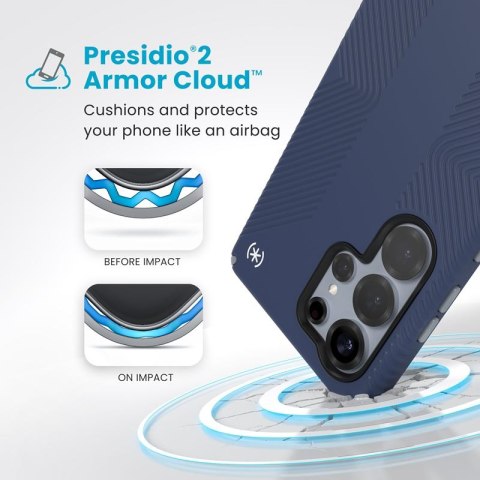 Speck Presidio2 Grip Magnet - Etui Samsung Galaxy S25 Ultra MagSafe (Coastal Blue/Dust Grey/White) Speck Presidio2 Grip Magnet - Etui Samsung Galaxy S25 Ultra MagSafe (Coastal Blue/Dust Grey/White)