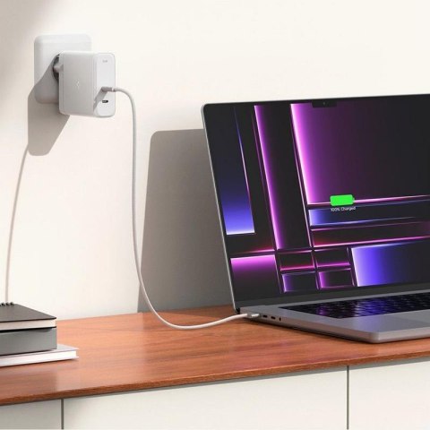 Spigen ArcStation Pro GaN-1402 - Ładowarka sieciowa 2x USB-C 140W (Biały) Spigen ArcStation Pro GaN-1402 - Ładowarka sieciowa 2x USB-C 140W (Biały)