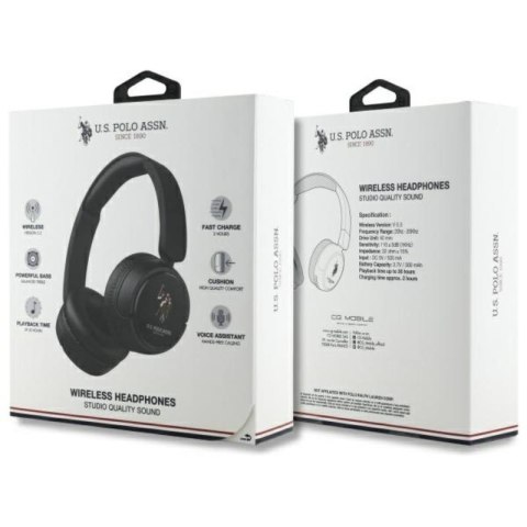 US Polo Assn DH Color Logo - Bezprzewodowe słuchawki nauszne Bluetooth V5.3 (czarny) US Polo Assn DH Color Logo - Bezprzewodowe słuchawki nauszne Bluetooth V5.3 (czarny)