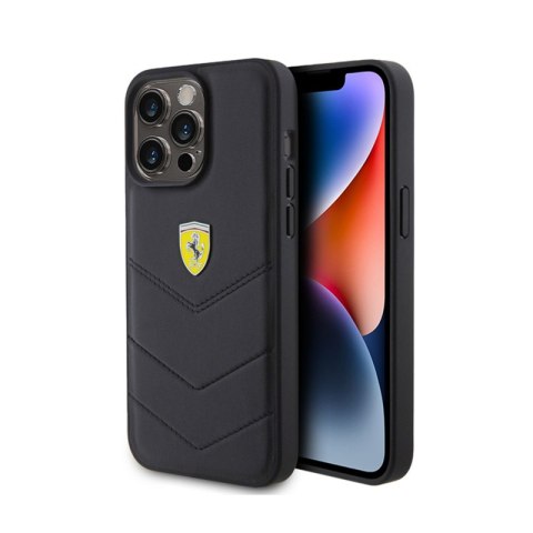 Ferrari Quilted Metal Logo - Etui iPhone 15 Pro Max (czarny) Ferrari Quilted Metal Logo - Etui iPhone 15 Pro Max (czarny)
