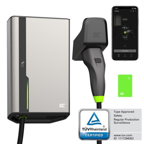 Green Cell - Ładowarka HabuDen Wallbox 22kW 32A 5m Typ 2 do ładowania pojazdów elektrycznych EV z aplikacją GC Bluetooth WiFi NF Green Cell - Ładowarka HabuDen Wallbox 22kW 32A 5m Typ 2 do ładowania pojazdów elektrycznych EV z aplikacją GC Bluetooth WiFi NF