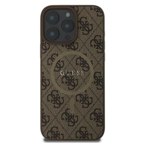 Guess 4G Ring Classic Logo MagSafe - Etui iPhone 16 Pro (brązowy) Guess 4G Ring Classic Logo MagSafe - Etui iPhone 16 Pro (brązowy)