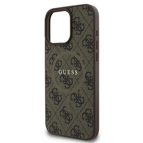 Guess 4G Ring Classic Logo MagSafe - Etui iPhone 16 Pro (brązowy) Guess 4G Ring Classic Logo MagSafe - Etui iPhone 16 Pro (brązowy)