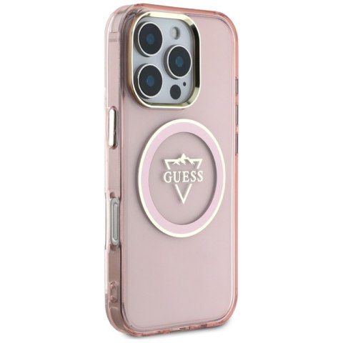 Guess IML Metal Mountain Logo MagSafe - Etui do iPhone 16 Pro Max (różowy) Guess IML Metal Mountain Logo MagSafe - Etui do iPhone 16 Pro Max (różowy)