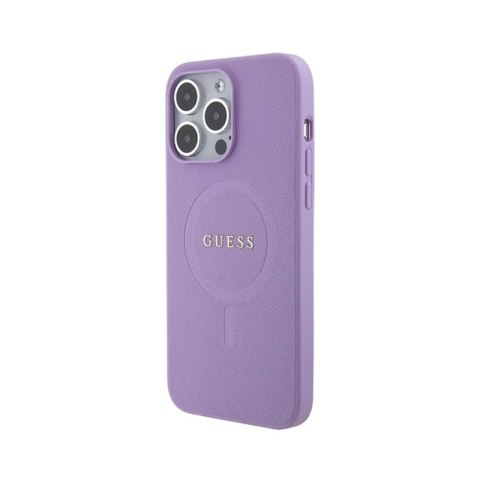 Guess Saffiano MagSafe - Etui iPhone 15 Pro Max (fioletowy) Guess Saffiano MagSafe - Etui iPhone 15 Pro Max (fioletowy)